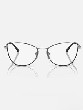 Vogue VO4273 Silver Cat-Eye Eyeglasses for Women - Silver and Black frame +2.00